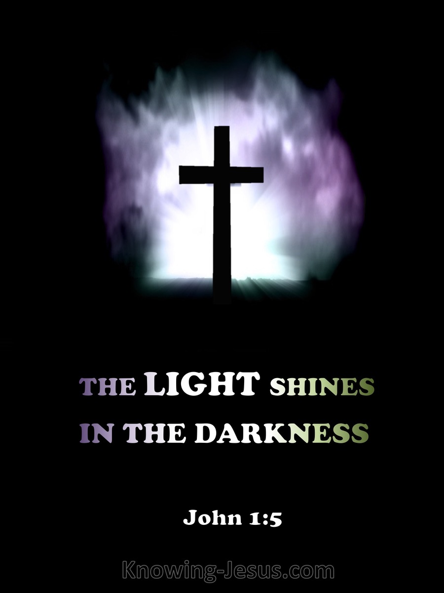 John 1:5 The LIGHT Shines In The Darkness (purple)